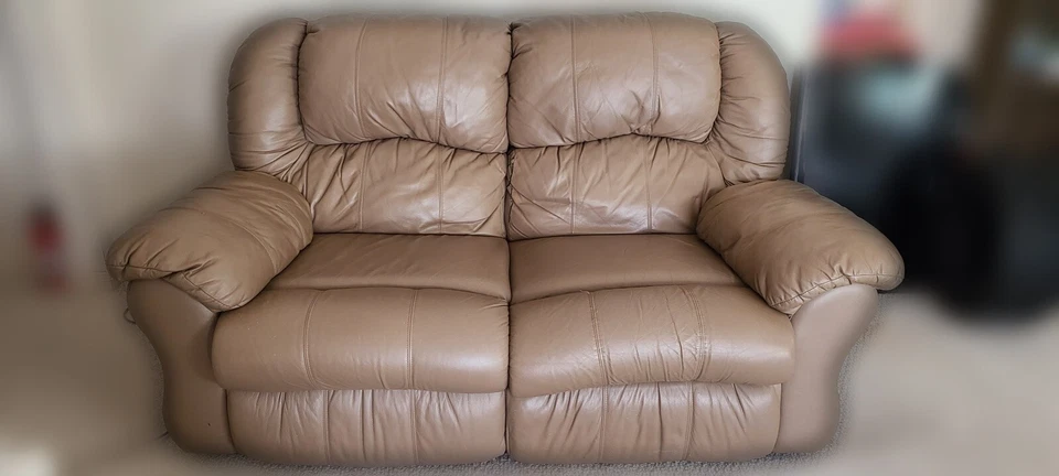 Franklin 2003 sofá marrón claro y sofá de dos plazas Foto 4 de 4