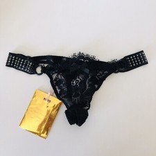 BNWT Agent Provocateur Soirée Aneliya Thong Black Crystals Silk Lace €475 AP 2