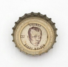 1960s Coca Cola Bobby Walden C32 NFL Bottle Cap Coke Minnesota Vikings