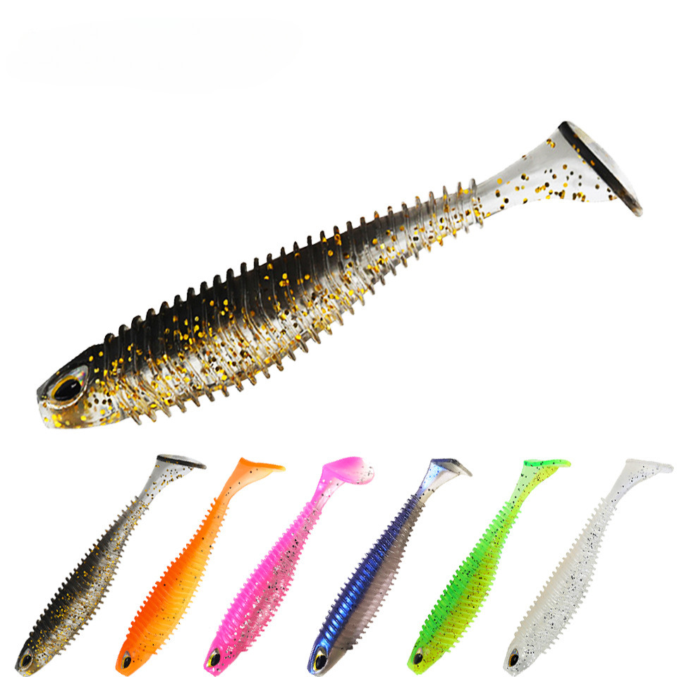 5Pcs Bass Fishing Lure for Bass Trout Pike Lead Jig Head Lures Long Casting  Swimbaits Soft Bait Silicone Wobbler Lure Saltwater Fishing