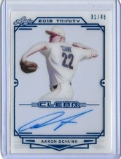 2019 Leaf Trinity AARON SCHUNK Clear Acetate Platinum Foil Auto RC /45 Rockies