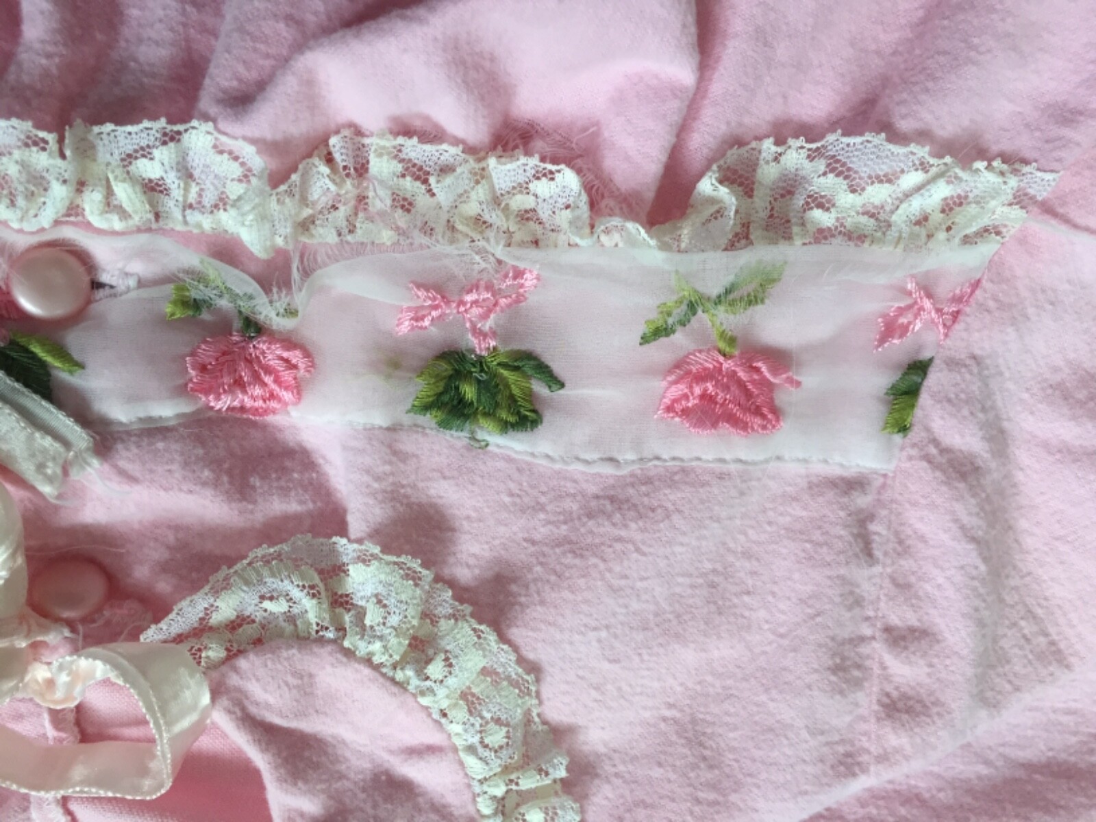 VTG 1950s pink cotton short sleeve robe housecoat… - image 11