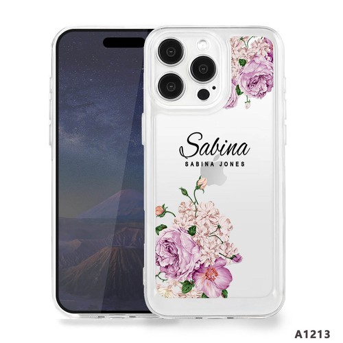 Pretty Personalised Case For iPhone 16 Pro Max 15 14 13 12 Clear Silicone Cover - Picture 27 of 55