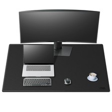 PU Leather Desk Mat Large Office Pad Waterproof Protector Black 40x24 Inch