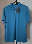 Callaway Women's Sz XL Htr Blue Opti-Dri 1/4 Zip Golf Short-Sleeve Polo Shirt