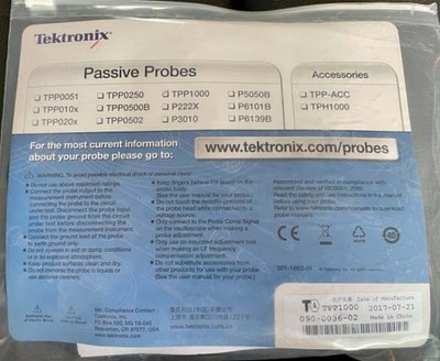 TEKTRONIX TPP1000 1 GHz PASSIVE VOLTAGE PROBE WITH ACCESSORIES