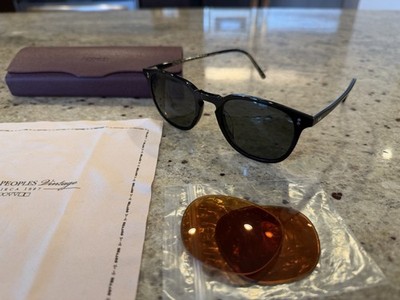 Oliver Peoples Finley 1993 Black w/ Polarized Grey Lenses + Original Cognac Lens