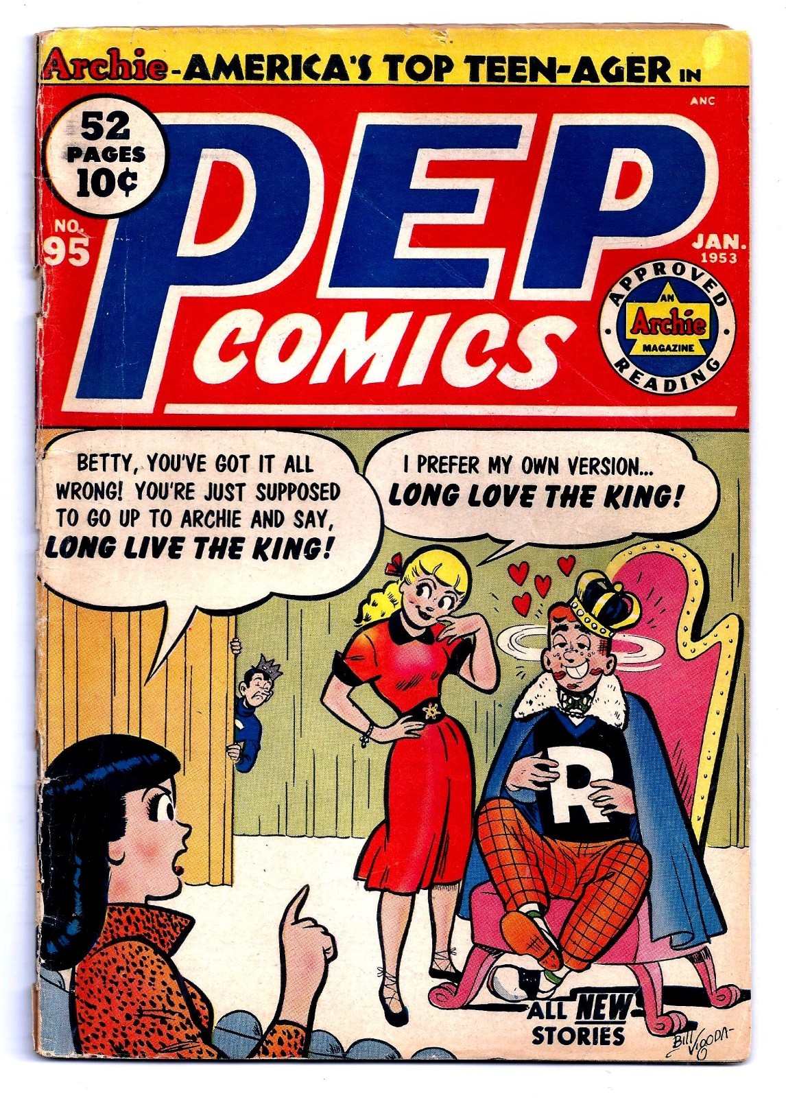 PEP COMICS # 95 GOLDEN AGE ARCHIE 1953 IN 4.5 VG+ BEST ONE ON EBAY