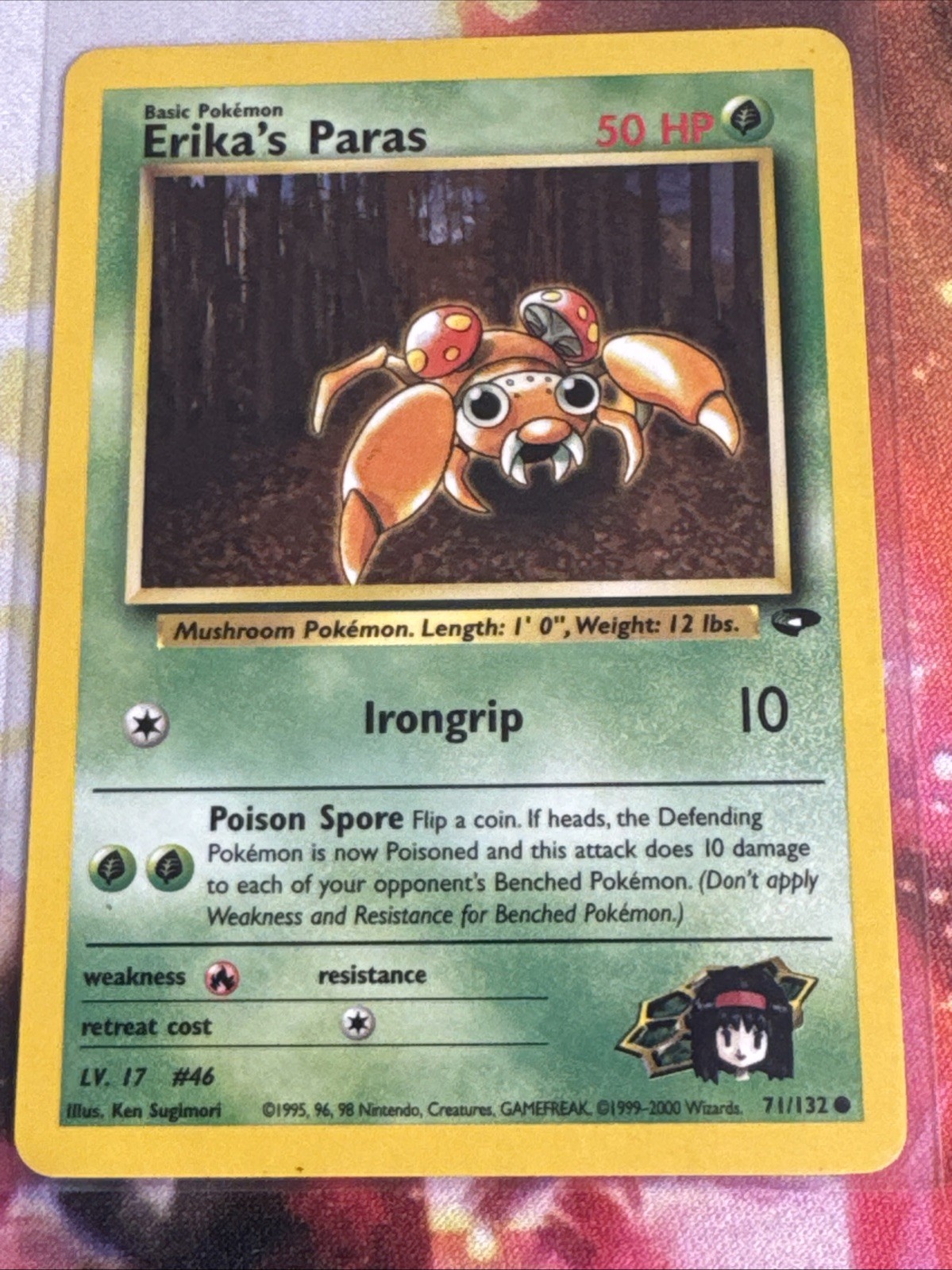 Erika's Paras 71/132 Common Gym Challenge Pokemon Unlimited Lightly Played