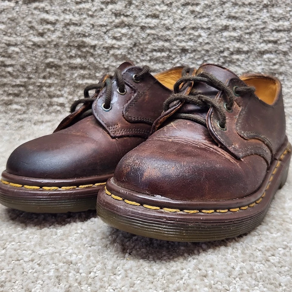 Dr. Doc Martens Boys Size 13 Vintage Brown Leather Shoes Made in England Lace Up - Image 2 of 4