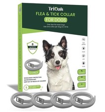 TriOak Flea Trick Collar For Dogs 4 Pack 32 Month Supply New Sealed Gray