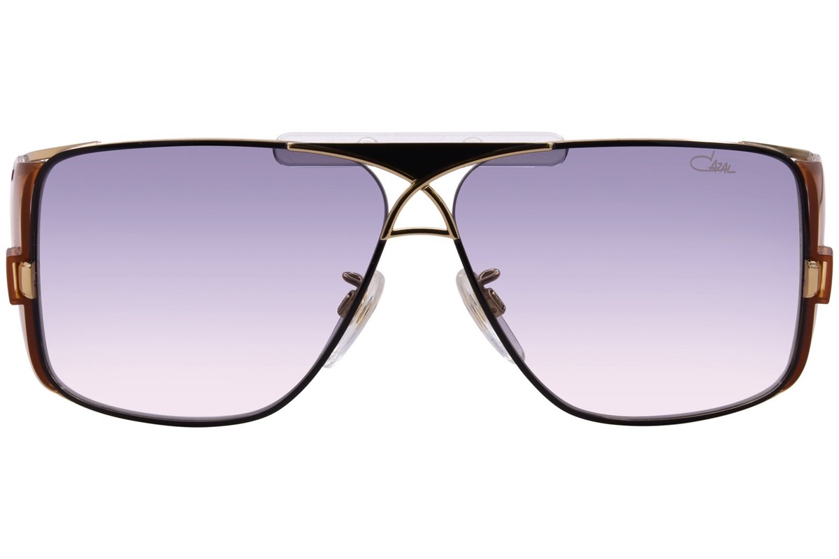 Cazal Legends 955 010 Sunglasses Men's Black Side Orange/Grey