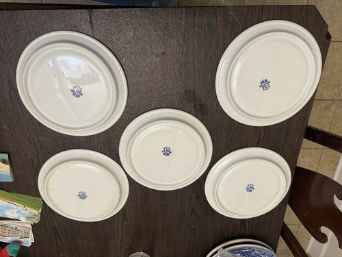 Shenango China & Ideal Grill Plate Divided Dinner Plates Blue Willow Set Of 5 - Picture 6 of 10