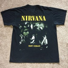 Mens Nirvana T Shirt - Kurt Cobain Grunge 90s Rock Tour Memorial Vintage Style