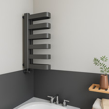 Designer U Shaped Grey Heated Bathroom Modern Towel Rail Radiator 850mm -1300mm