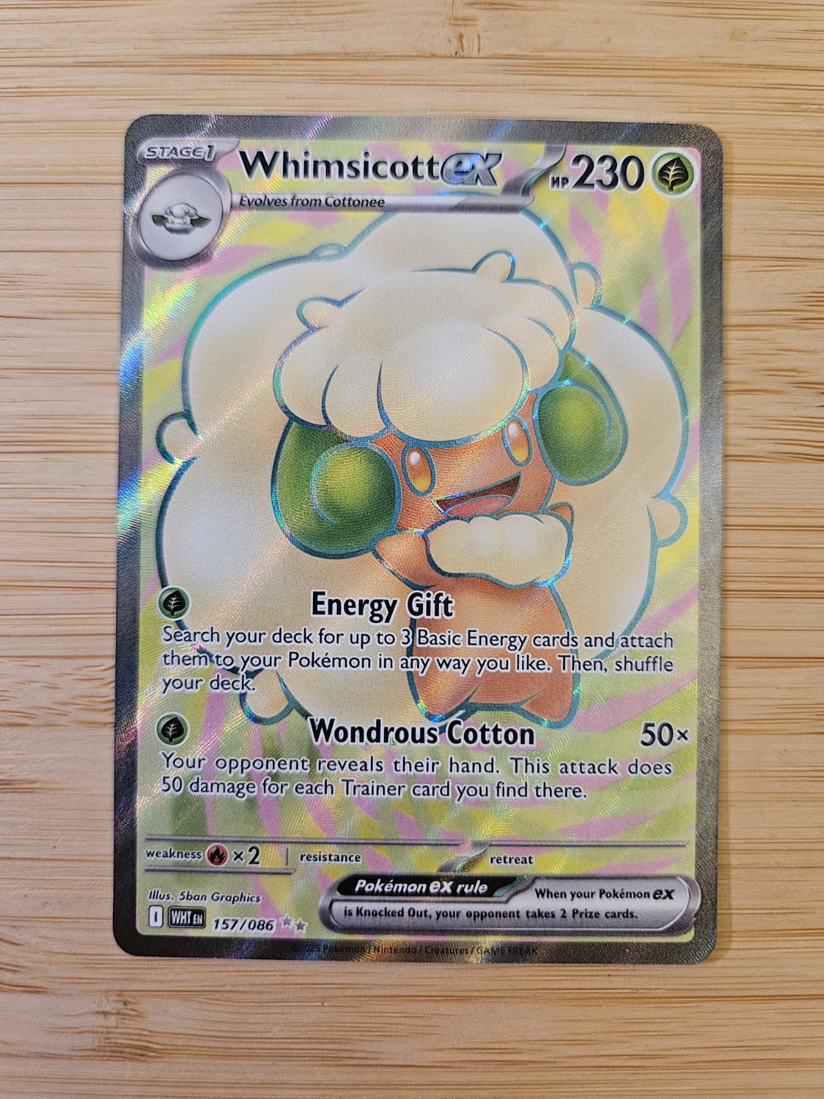 Whimsicott ex 157/086 WHT White Flame NM Full Art Pokemon Card
