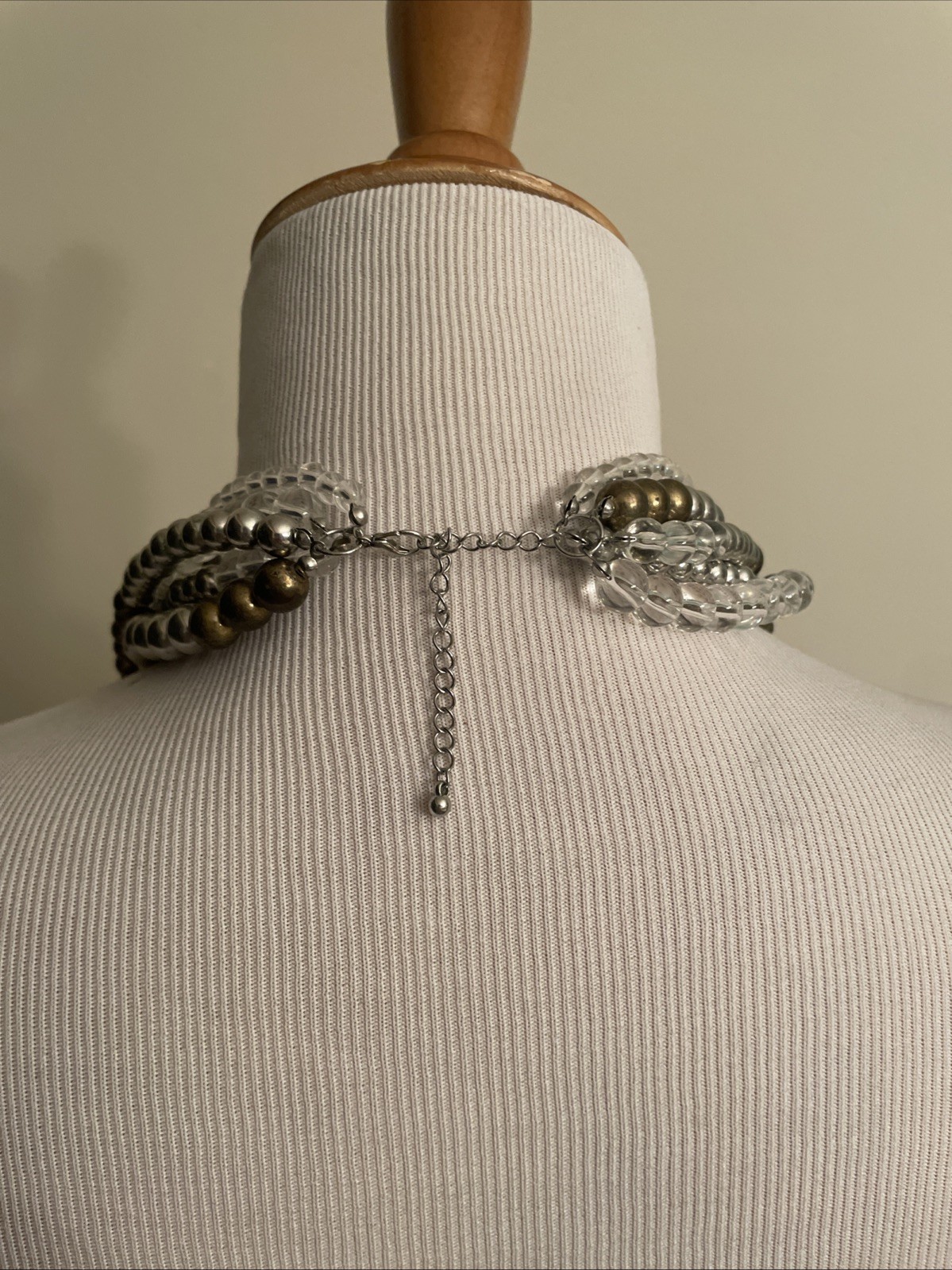 Statement Necklace Circles Multicolored Silver To… - image 3