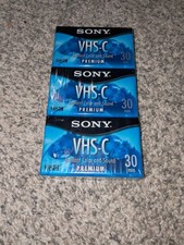 Lot Of 3 Sony VHS-C 30 Min Premium Brand New Brilliant Color And Sound SEALED