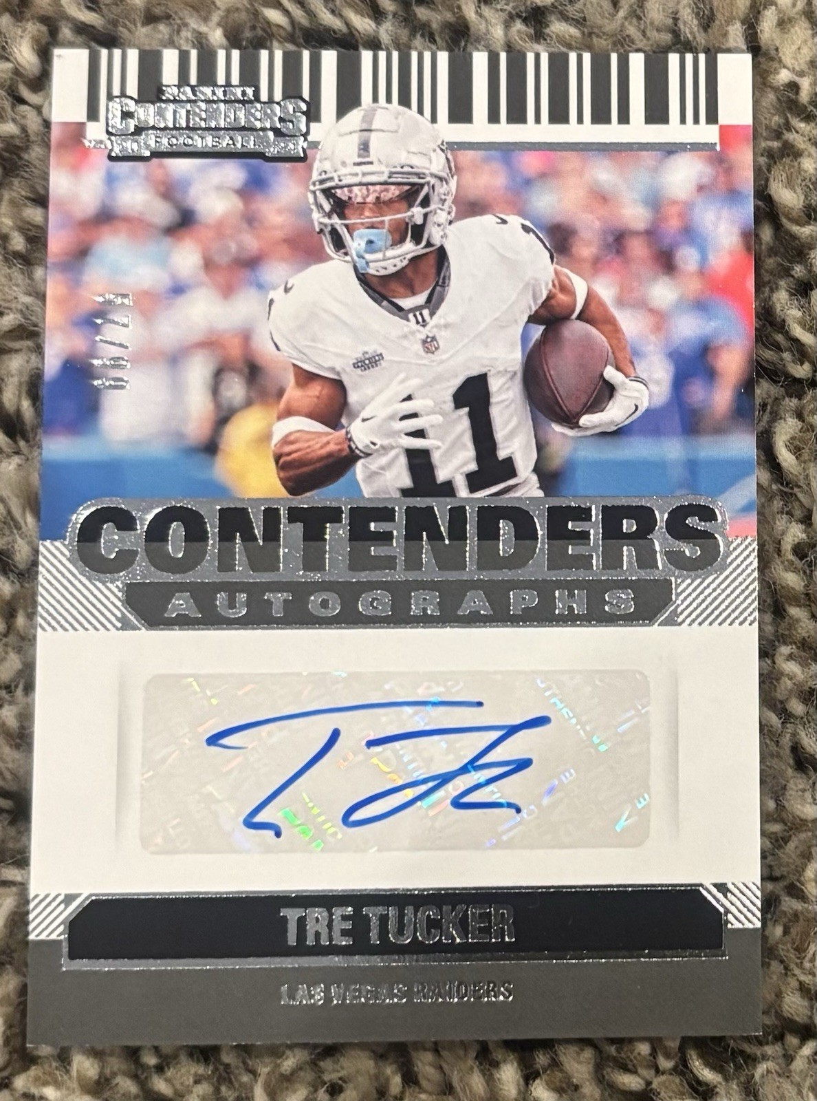 2024 Panini Contenders Autographs Tre Tucker #CA-TTR Raiders #57/99