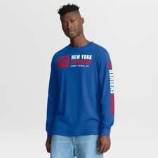 Men's Fanatics Blue New York Rangers Goal Crease Legacy Long Sleeve T-Shirt