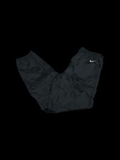 Nike Black White Mini Swoosh VTG Wind Pants Track Pants Joggers White Tag Large
