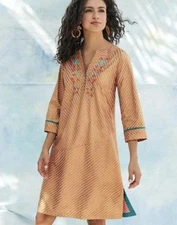 Soft Surroundings Salerno Tunic Dress Embroidered Weekend Casual Size Small NWOT