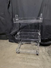  3 Teired Acrylic Cart With Locking Wheels