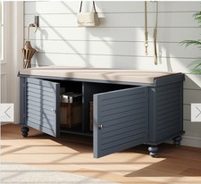 4FT Large Shoe Bench Wooden Shoe Cabinet Seat Home Hallway Storage Cupboard