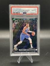 2024-25 Panini Mosaic Giannis Antetokounmpo Blue Camo Fast Break PSA 10