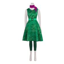 Inside Out Disgust Cosplay Costume   Dress, Pants  Scarf for Halloween Carnival
