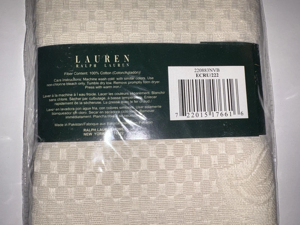 "Nuevo juego de 4 servilletas de cena Lauren Ralph Lauren crudo 100 % algodón 19"" x 19""" Foto 3 de 4