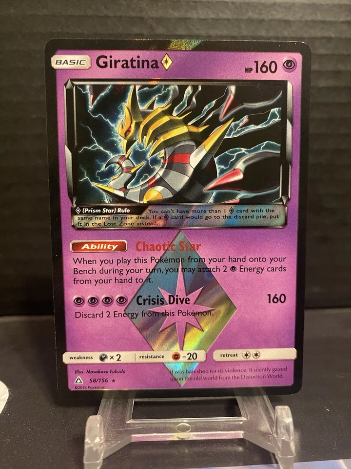 Giratina PRISM Pokémon TCG Holo Card 58/156 SM Ultra Prism NM - Image 3 of 4