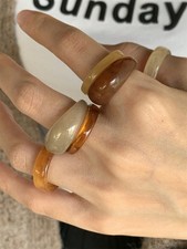6-Piece Maillard Ring Set Asymmetrical Oversized Hollow Band Jewelry For Women