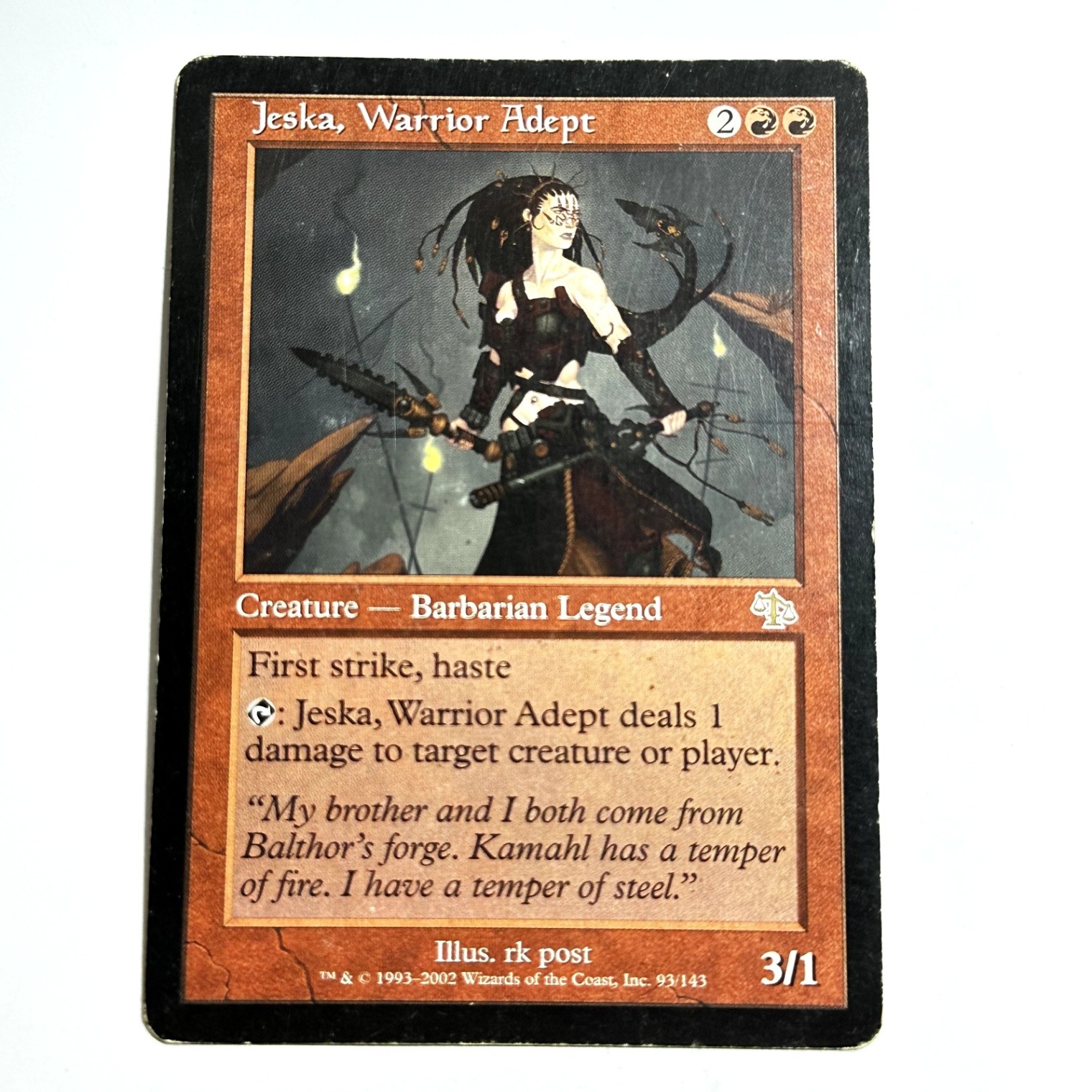 Jeska, Warrior Adept 93 R Judgment Magic the Gathering MTG LP