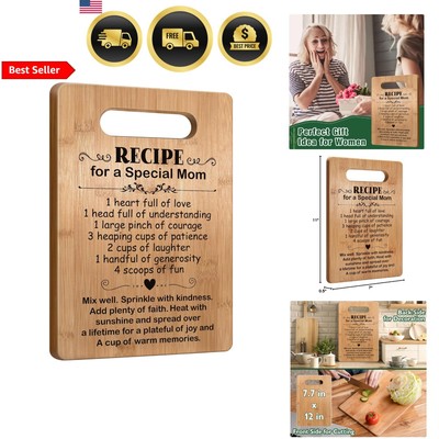 Mom Gift Cutting Board for Mothers Day Christmas Birthday from Daughter Son