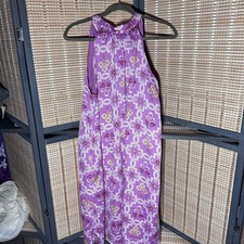 Ann Taylor Lilac with Floral & Tile Print A-line Dress