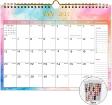 2025 2026 Wall Calendar 18 Month Planner with Large Grid Stickers Thick Paper
