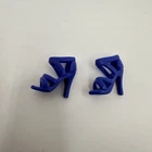 VTG Barbie Doll Shoes Blue Open Toe Strappy Heels Mattel