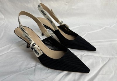 Christian Dior J'adior, Fabric & Ribbon Heel, Size 42, Black