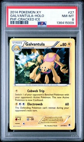 PSA 8 Galvantula Cracked Ice Holo 2014 Pokémon Xy Phantom Forces T.D #27