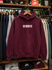 Nike Just Do It Burgundy Pullover Hoodie Men Large Fleece Sweatshirt Logo Sports