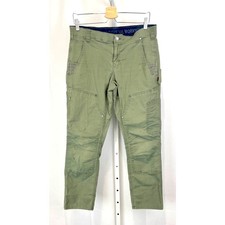 DOVETAIL Workwear Womens Britt Utility Pants Zip Fly Cotton Nylon Green Size 12