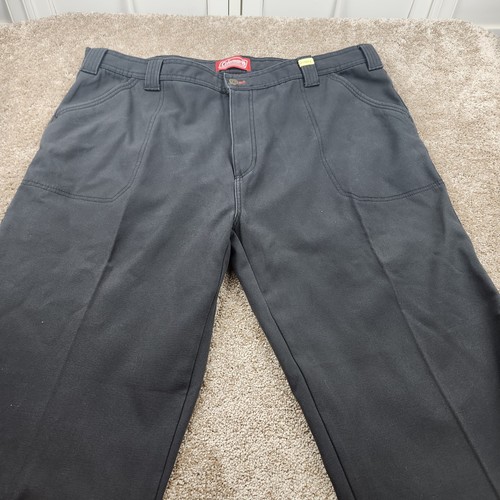 Coleman Fleece Lined Pants Men's 42x30 Black Utility Pockets Relaxed Workwear - Picture 3 of 8