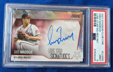 1/5 Red Refractor ON CARD AUTO Greg Maddux - 2021 Stadium Club PSA 9 #LLS-GM