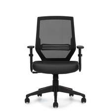 Offices to Go OTG12112B Ergonomic Mesh Mid-Back Task Chair Adjustable Arms Black