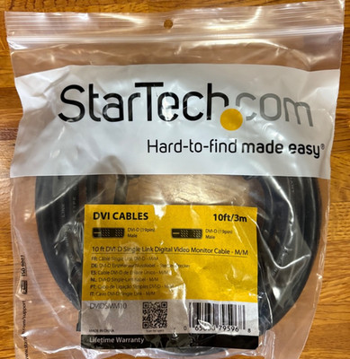 Startech.com 10ft/3m DVI-D Single Link Video Cable 19-pin Male to Male DVIDSMM10