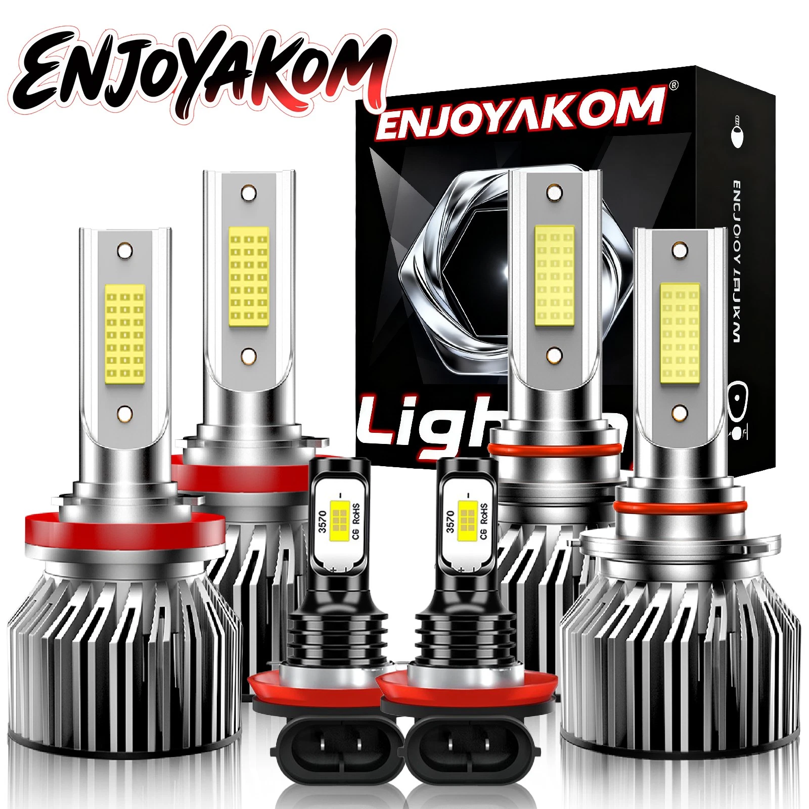 LED Headlight Bulbs+ Fog Light Combo Kit 6000K White For Honda Pilot 2006-2018