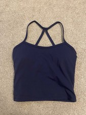 EQL Sports Crop Top / Tank – Navy – Size M – Racerback – Used