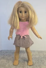 American Girl 18" Truly Me Doll Blonde Hair Brow  Eyes With AGD Outfit and Boots