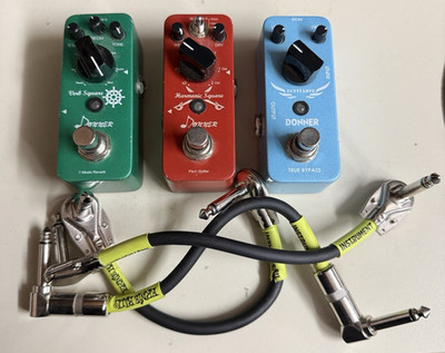 Lot of 3 Donner Guitar Effects Pedals: Verb Square, Harmonic Square & Tutti Love